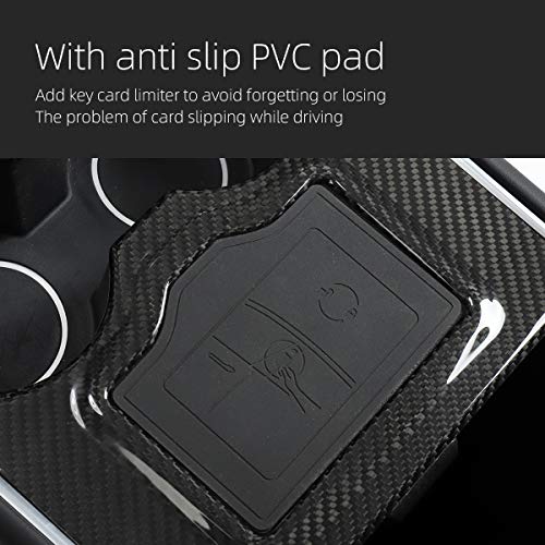 100% Real Glossy Carbon Fiber Center Console Overlays for 2021-2023 Tesla Model 3 & Y