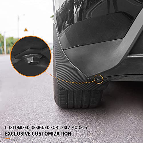 Tesla Model Y Mud Flaps/Splash Guards Set of 4 (Matte Carbon Fiber Pattern)