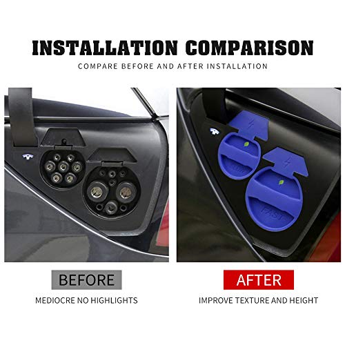Tesla Charging Port Waterproof Dust Plug Protective Cover Blue Silicone Styling Decoration Accessories - for Tesla Model 3 (2 Pcs)