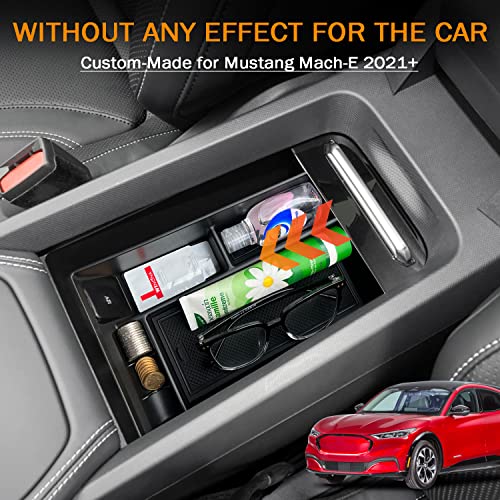 Mustang Mach-E Armrest Storage Box Organizer 2021-2022 Center Console Tray Accessories 2021
