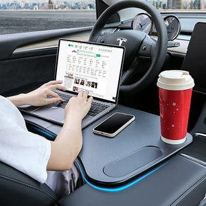 Tesla Model 3 & Model Y Foldable Laptop/Working Desk/ Eating Table  (Carbon Fiber Texture)