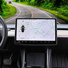 Tesla Model 3/Y Case Center Console Screen Protection Anti-Collision, Navigation Silicone Protective Cover Interior Accessories (Black)