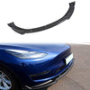 Front Bumper Lip for Tesla Model Y Accessories Carbon Fiber Style Spoiler Splitter Side Body Kit Trim Protection Car Exterior Accessory (Bright carbon fiber)