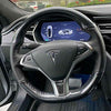 Black Perforated Leather & Carbon Fiber Auto Steering Wheel Cover Hand-Stitch on Wrap Fit for Tesla Model S/Tesla Model X