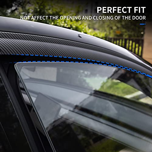 Tesla Model Y Rain/Wind Vent & Window Visors (Matte Carbon Fiber)
