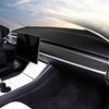 Tesla Model 3 & Model Y Glossy Carbon Fiber Pattern Dash Panel Cover Instrument Trim - 1 Piece Dashboard