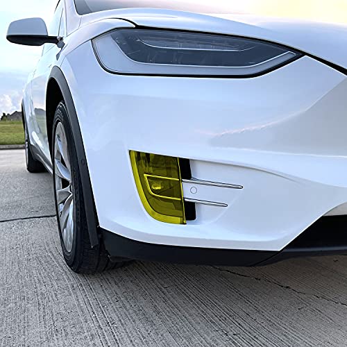 PreCut Vinyl Smoke Tint for 2016-2022 Tesla Model X Foglight (3. Foglight, Yellow)