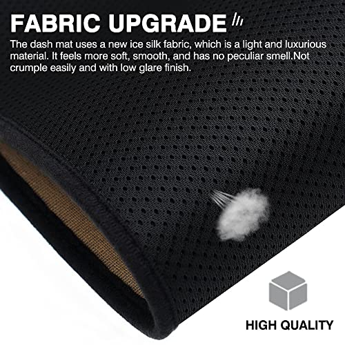 Custom Fit for Dash Cover Mat Tesla Model Y 2020 2021 2022 Interior Accessories Ice Fabric Nonslip Dashboard Mat No Glare Windshield Protector Black