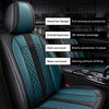 Front & Rear Seat Covers for Chevy Chevrolet Bolt EV EUV Car Seat Cover Luxury PU Leather Comfortable Stylish Black×Blue