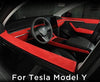 Alcantara Red Lower Dashboard Protection Kit for Tesla Model Y