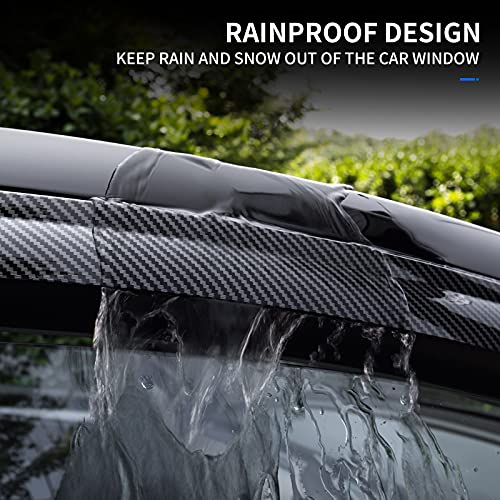 Tesla Model Y Rain/Wind Deflector Vent/Window Visors (Glossy Carbon Fiber)