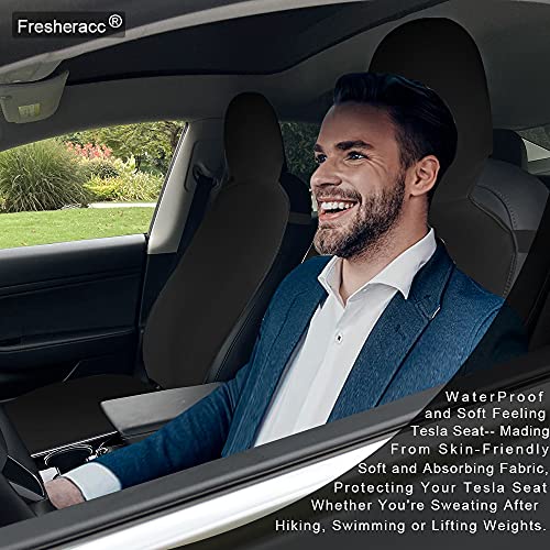 Waterproof and Machine Washable Seat Cover for Tesla Model S, 3, & Y (Black)