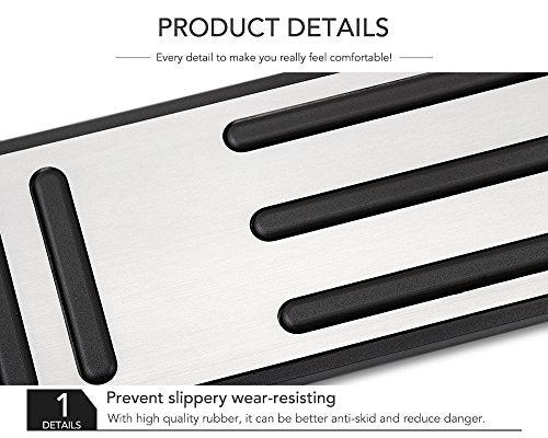 Stainless Steel Non-Slip Rubber Footrest Foot Rest Pedal Cover Pad with Adhesive for Tesla Model X Model S
