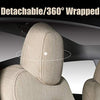 Tesla Model 3 & Y Beige Front Two Synthetic Linen Seat Covers