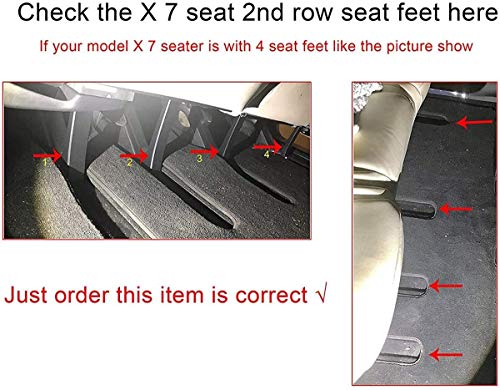 Tesla Model X 7 Seater Floor Mats All-Weather Cargo Liners PU Leather Mats Include Front and Rear Trunk Mat