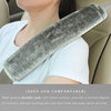 Soft Faux Sheepskin Seat Belt Shoulder Pad for a More Comfortable Driving, Compatible with Adults Youth Kids - Car, Truck, SUV, Airplane,Carmera Backpack Straps 2 Packs Light Gray