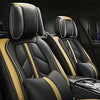 Front & Rear Seat Covers with Headrest Backrest Cushions for Chevy Chevrolet Bolt EV EUV Car Seat Cover Luxury PU Leather Sporty Breathable Comfortable Beige×Black