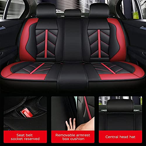 Front & Rear Seat Covers for Chevy Chevrolet Bolt EV EUV Car Seat Cover Luxury PU Leather Sporty Breathable Comfortable Red×Black