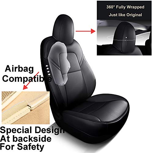 2 Pieces Front Car Seat Covers Customized for Tesla Model 3 / Model Y  2017-2022