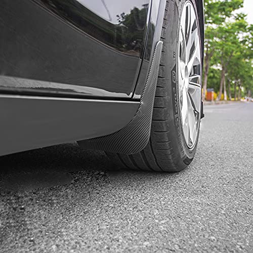 Tesla Model Y Mud Flaps/Splash Guards Set of 4 (Matte Carbon Fiber Pattern)