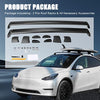 Noiseless Cross Bar Fits for Tesla Model Y 2020 2021 2022 Roof Rack Mechanism Black Matte Aluminum Anti-Corrosion Crossbars