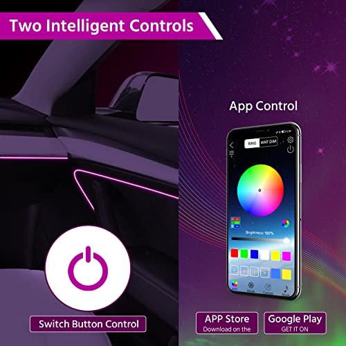 2021-2022 Tesla Model 3 & Model Y LED Ambient Light Kit (Center Console + Dashboard Light+ 4 Door Lights)
