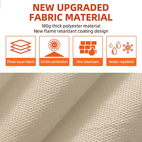 Beige 3 Layer UV Protected All-Weather Full Vehicle Cover for Tesla Model Y with Non-Woven Reflective Strips & Zipper for Charging Port Access