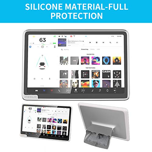 Tesla Model 3/Y Case Center Console Screen Protection Anti-Collision, Navigation Silicone Protective Cover Interior Accessories (White)