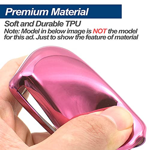 Fit for 2021 2020 2019 Chevrolet Chevy Camaro Malibu Spark Blazer Bolt EV Equinox Trax TPU Key Fob Remote Cover Case Shell Glove Pouch Holder Protector Keyless Entry Sleeve Accessory, Pink