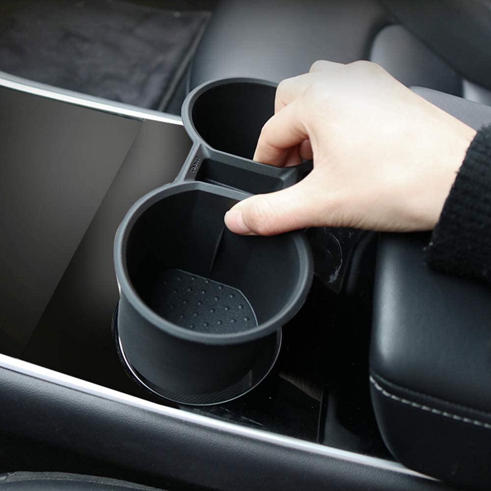 Tesla Model 3 & Y Silicone Cup Holder Insert (Black)