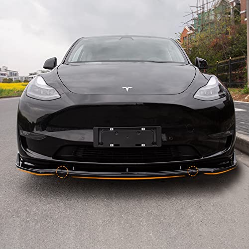 Front Bumper Spoiler Lip for Tesla Model Y (Gloss Black)