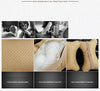 Car Neck Pillows Both Side Pu Leather 2pieces Pack Headrest Fit for Most Cars Filled Fiber Universal Car Pillow (Beige)