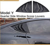 Quarter Side Window Visor Covers/Scoop Louvers for 2020-2022 Tesla Model Y (Matte Black)