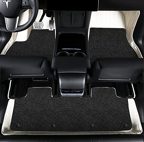 Tesla Model Y All-Weather PU Leather Floor Mats Front Rear Trunk