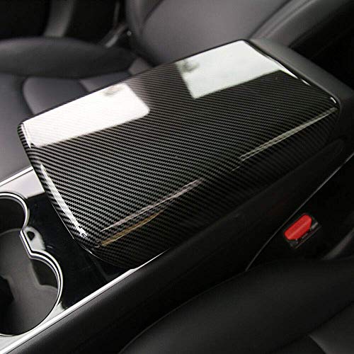 Center Console Cover Armrest Protector for Tesla Model 3 Mid-Console Armrest Box Pad Carbon Fiber Printing