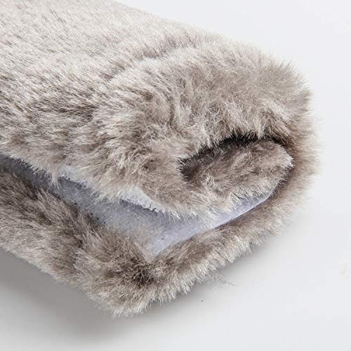 Soft Faux Sheepskin Seat Belt Shoulder Pad for a More Comfortable Driving, Compatible with Adults Youth Kids - Car, Truck, SUV, Airplane,Carmera Backpack Straps 2 Packs Light Gray
