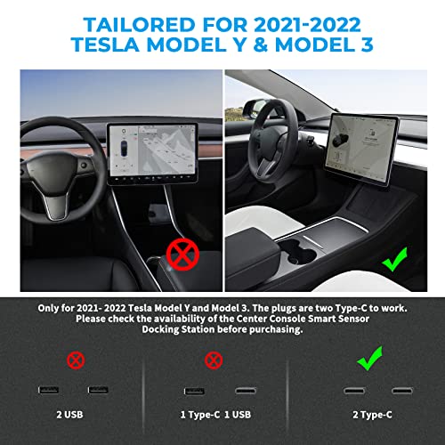 Lighted 4 in 1 USB Hub Docking Station for Tesla Model 3 & Y