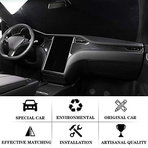 Center Console Dashboard Cover Trim for Tesla Model X Model S 2016-2021 ABS Imitation Carbon Fiber Pattern Car Interior Accessories - Middle Control Trim (Pack of 3)