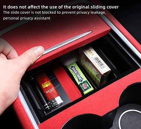 Alcantara Suede Center Console Organizer for 2021-2022 Tesla Model 3 & Y