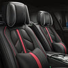 Front & Rear Seat Covers with Headrest Backrest Cushions for Chevy Chevrolet Bolt EV EUV Car Seat Cover Luxury PU Leather Sporty Breathable Comfortable Black