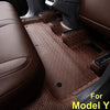 Floor Liner Fit for Tesla Model Y 2020 2021 Fully Embedded No Edge Customized Floor Mat Frunk Trunk Blanket-Non-Slip Waterproof Car Carpet Protect All Weather(Brown)