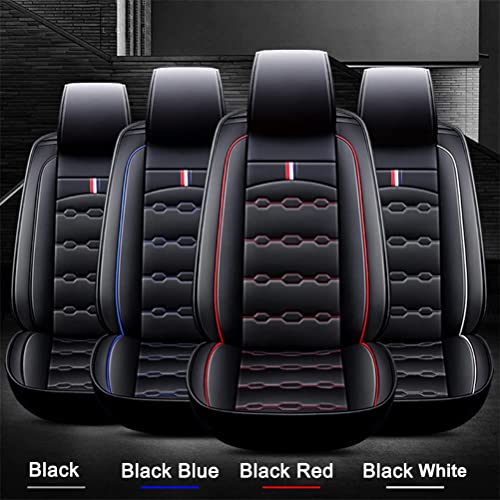 Front & Rear Seat Covers for Chevy Chevrolet Bolt EV EUV Car Seat Cover Luxury PU Leather Breathable Comfortable Black×Red