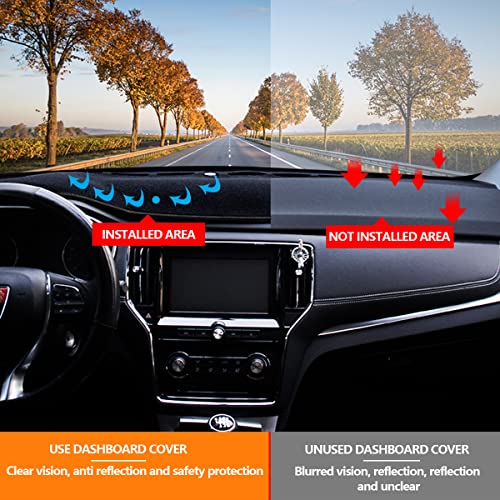 Dashboard Dash Cover Flannel Dash Mat Custom Compatible with 2017-2022 Tesla Model 3. Anti-Glare, Anti-Reflection.
