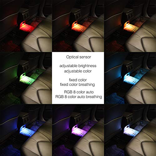 Mini USB C LED Night Lamp 8 Color RGB Atmosphere Lamp USB Type C Ambient Light Car Interior LED Lighting Replacement Compatible with Tesla Model Y Model 3 USB-C Backseat Ports