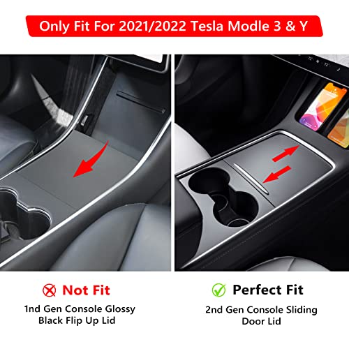Armrest Center Console Storage Organize Only for 2020-2022 Tesla Model Y, Flocked Organizer Armrest Hidden Cubby Drawer Storage Box & Backseat Box & Under Seat Storage Custom Fit (5 PCS