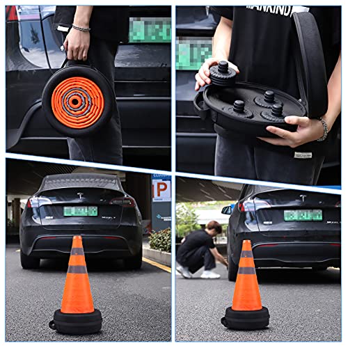 3 in 1 Jack Pad for Tesla Model 3/S/X/Y with Traffic Cone and Storage, 4 Lifting Pucks