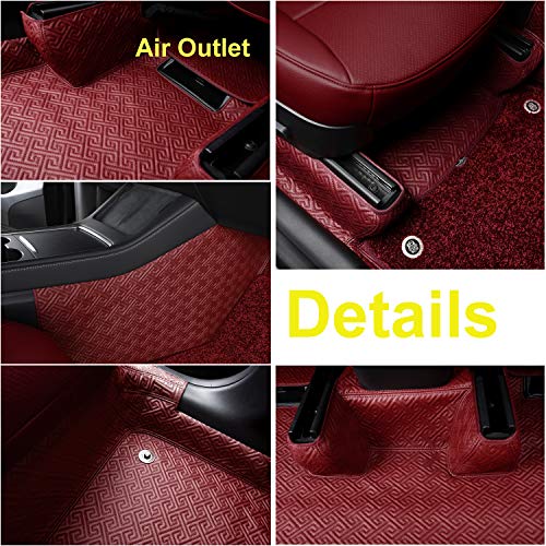 Floor Liner Fit for Tesla Model Y 2020 2021 Fully Embedded No Edge Customized Floor Mat Frunk Trunk Blanket-Non-Slip Waterproof Car Carpet Protect All Weather (Black)
