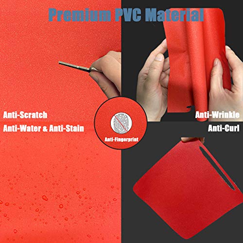 Center Console Wrap Compatible with 2021 Tesla Model 3/Y PVC Material Center Console Cover Interior Decoration Wrap Kit for 2021 Tesla Model 3 Model Y Accessories (Frosted Red)
