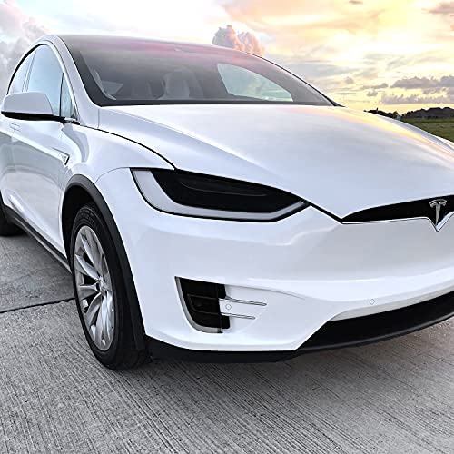 PreCut Vinyl Smoke Tint for 2016-2022 Tesla Model X Headlight & Foglight (2. Headlight Cutout, 20% Dark Smoke)