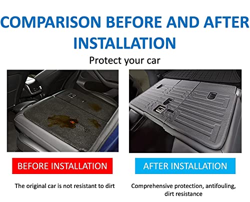Custom Fit TPE Premium All Weather Trunk Mat and Rear Backrest Protection Combo Mats Set for 5 Seater Tesla Model Y